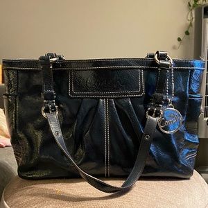 Patent Leather Navy Coach Purse